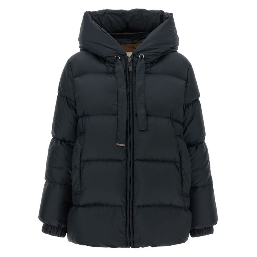 Max Mara Blue Polyester Full-Length Women's Jacket
